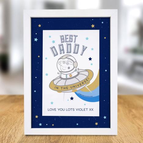 Personalised Peppa Pig Best Daddy A4 Framed Print Extra Image 1